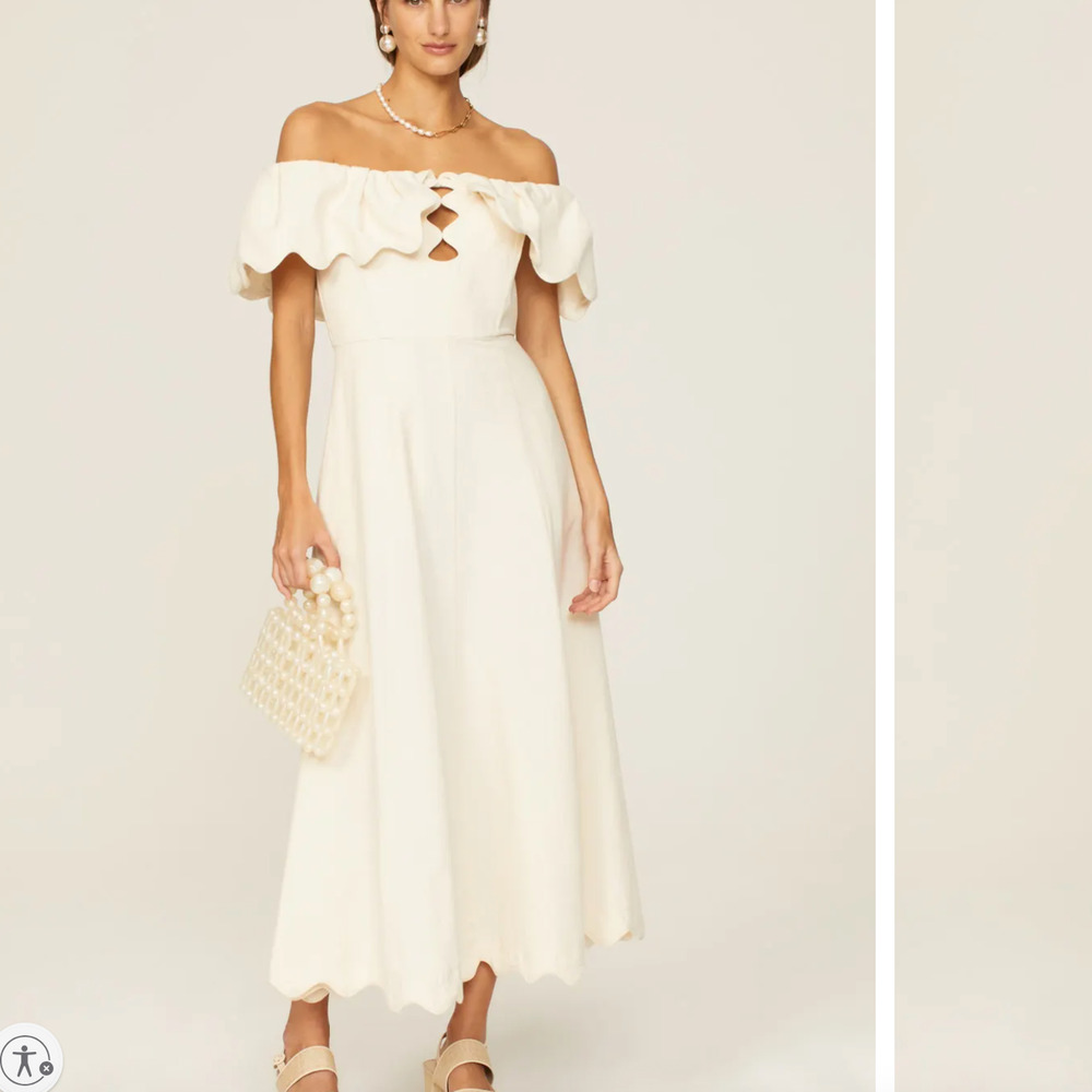 Sea New York White Strapless Midi Dress Size 4 Bridal Cotton Party Designer $445
